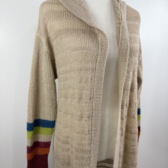 Matilda Jane Stay Cozy Cardigan Sweater Hooded Duster Small Open Front Metallic - Picture 5 of 15